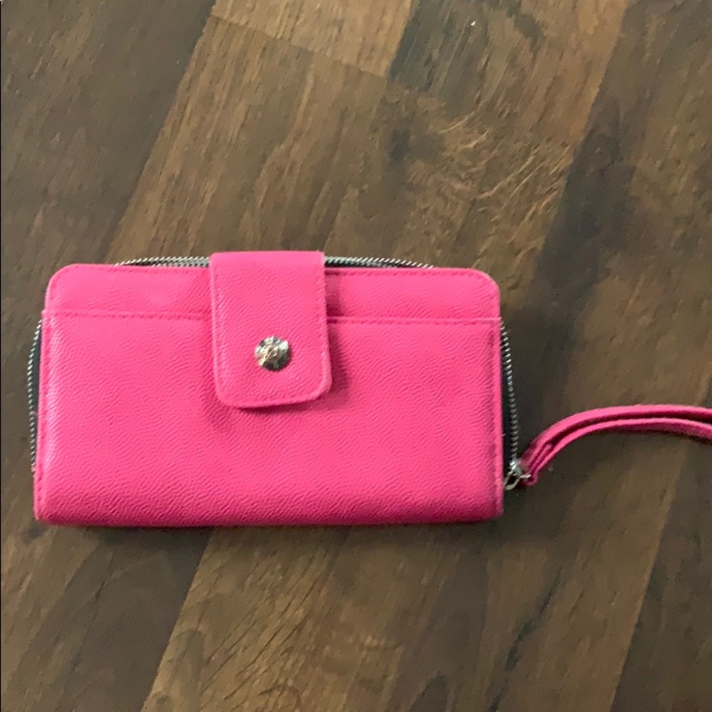 Tahari pink leather wallet